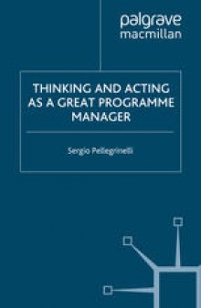 Thinking and Acting as a Great Programme Manager