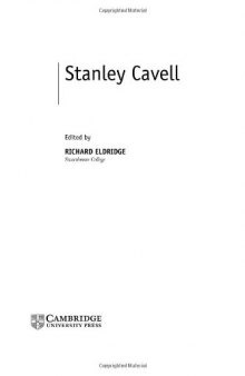 Stanley Cavell (Contemporary Philosophy in Focus)