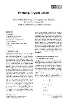 Photonic Crystal Lasers