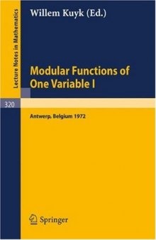 Modular functions of one variable I