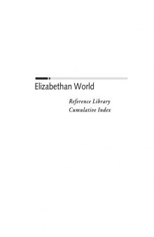 Elizabethan World RL. Index
