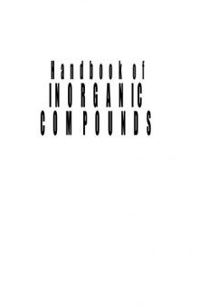 Handbook of Inorganic Compounds, Second Edition