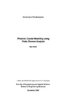 Photonic Crystal Modelling using Finite Element Analysis