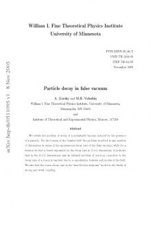 Particle decay in false vacuum (9 pages)