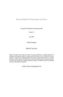 In search of Roman economic growth. (Working Papers in Classics)