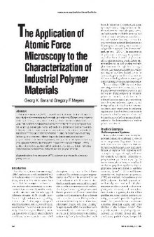 The Application of Atomic Force Microscopy to the Characterization of Industrial Polymer Materials