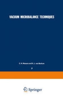 Vacuum Microbalance Techniques: Volume 7: Proceedings of the Eindhoven Conference June 17–18, 1968