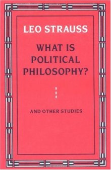 What is Political Philosophy? And Other Studies