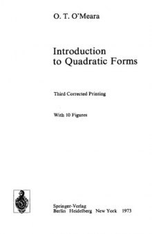 Introduction to quadratic forms