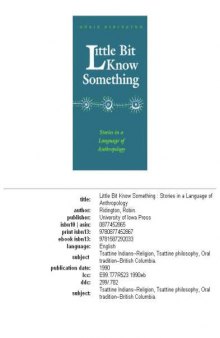 Little bit know something: stories in a language of anthropology