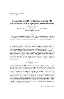 A parametric model for ordinal response data, with application to estimating age-specific reference