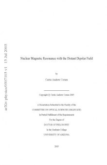 Nuclear Magnetic Resonance with the Distant Dipolar Field