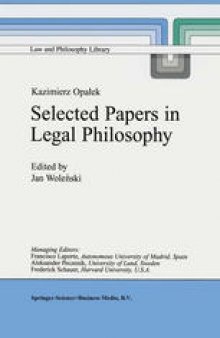 Kazimierz Opałek Selected Papers in Legal Philosophy