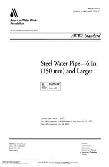 AWWA standard for steel water pipe 6 in. (150 mm) and larger