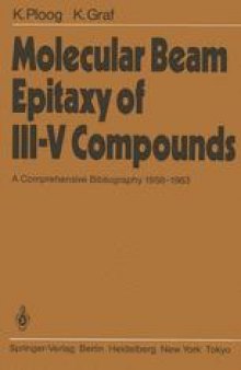 Molecular Beam Epitaxy of III–V Compounds: A Comprehensive Bibliography 1958–1983