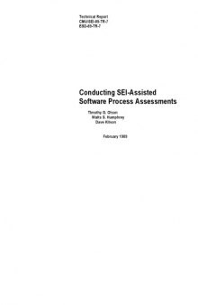 Conducting SEI-assisted software process assessments (Technical report. Carnegie Mellon University. Software Engineering Institute)