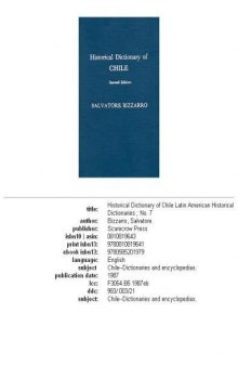 Historical Dictionary of Chile