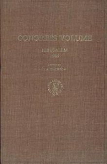 Congress Volume: Jerusalem 1986