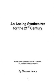 An Analog Synthesizer for the 21st Century