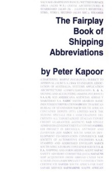 The Fairplay book of shipping abbreviations: Acronyms and abbreviations used in shipping and international trade