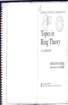 Topics in Ring Theory (Lectures in Mathematics)  