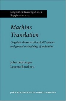 Machine Translations. Linguistic characteristics of MT systems