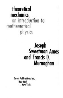 Theoretical mechanics: an introduction to mathematical physics