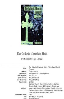 The Catholic Church in Haiti: Political and Social Change