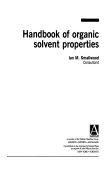 handbook of organic solvent properties