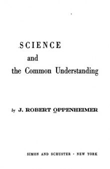 Science and the Common Understanding