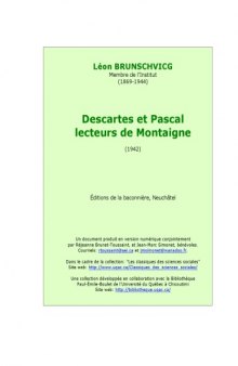 Descartes et Pascal, lecteurs de Montaigne
