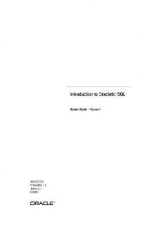 Introduction to Oracle 9i SQL Student Guide (Vol 1)