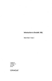 Introduction to Oracle 9i. SQL. Student Guide