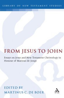 From Jesus to John: Essays on Jesus and New Testament Christology in Honour of Marinus De Jonge