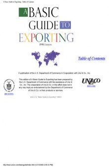 Basic Guide to Exporting, 1998