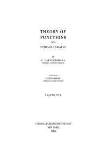 Theory Of Functions Of A Complex Variable - Vol 1 