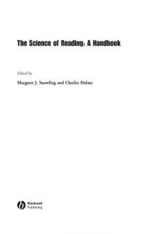 The science of reading : a handbook