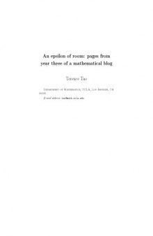 An epsilon of room: pages from year three of a mathematical blog