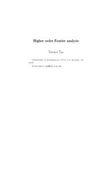 Higher order Fourier Analysis(30 March, 2011,Draft)