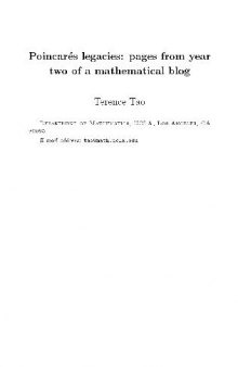 Poincares legacies: pages from year two of a mathematical blog