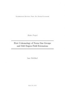 First Cohomology of Norm One Groups and Odd Degree Field Extensions