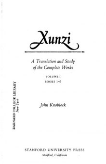 Xunzi: A Translation and Study of the Complete Works_2 Vols.