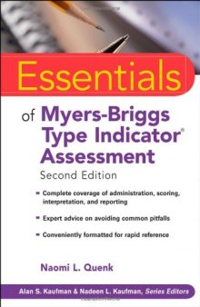 Essentials of Myers-Briggs Type Indicator Assessment 