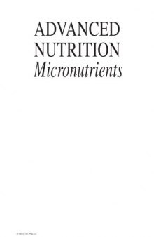 Advanced Nutrition - Micronutrients
