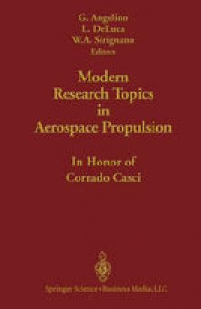 Modern Research Topics in Aerospace Propulsion: In Honor of Corrado Casci