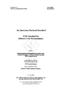 IEEE Std 1063-1987 Standard For Software User Documentation