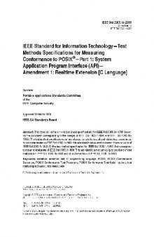 IEEE Std 2003 1b 2000 Test Methods Specifications for Measuring Conformance to POSIX Part 1 System API Amendment 1 Realtime Extension