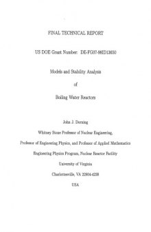 Models and Stability Analysis of Boiling Water Reactors