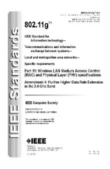 Ieee 802.11G - 2003 Part 11: Wireless LAN Medium Access Control (MAC) and Physical Layer (PHY) specifications