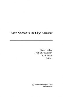 Earth Science in the City: A Reader